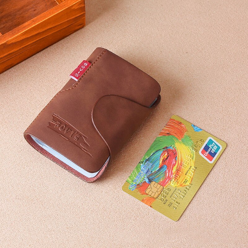 KUDIAN BEAR Leather Business Card Holder Credit Card Cover Bags Hasp Card Organizer Women Men Tarjetero BIH003 PM49