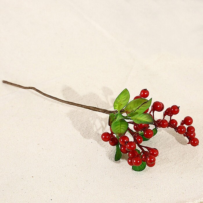 Simulation de Fruits, baies de noël, myrtille, branche unique, plantes en mousse, fleurs artificielles, bricolage, mariage, jardin, bureau, décoration de maison: 3