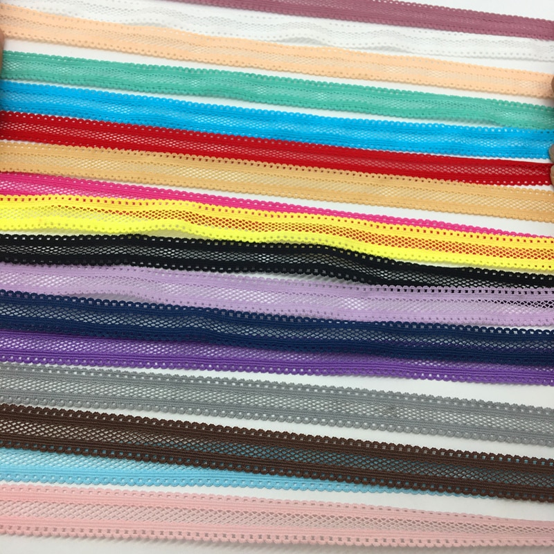 Bande élastique pour cheveux, en Spandex, grille avec dentelle bilatérale noire, 5yards/lot, 5/8 pouces (16mm)