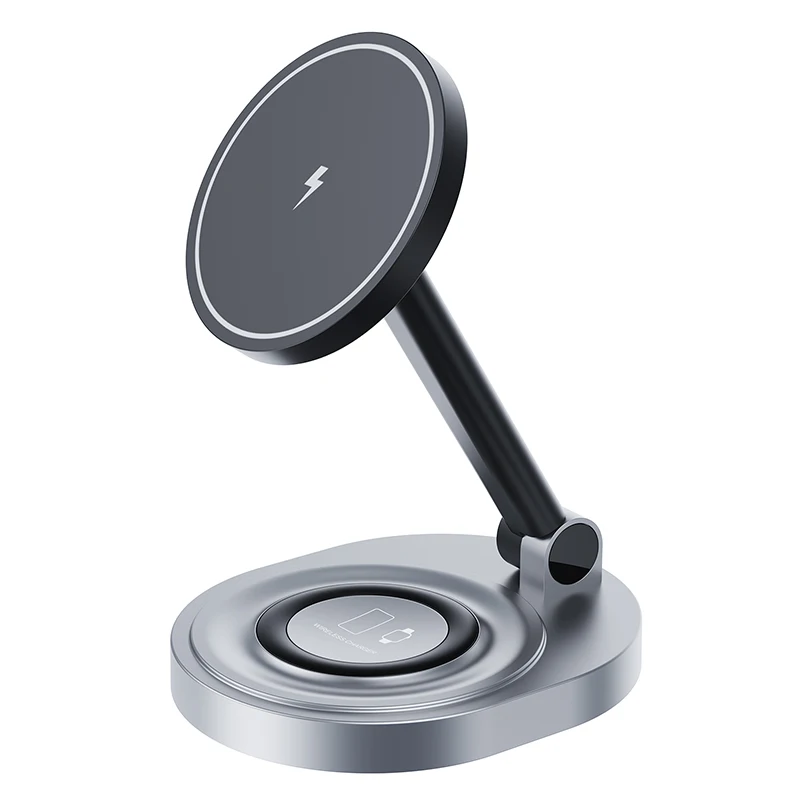 Magnético 2 em 1 carregador sem fio suporte almofada estação de carregamento rápido doca para iphone 15 14 13 12 pro max apple watch 8 7 6 airpods: green