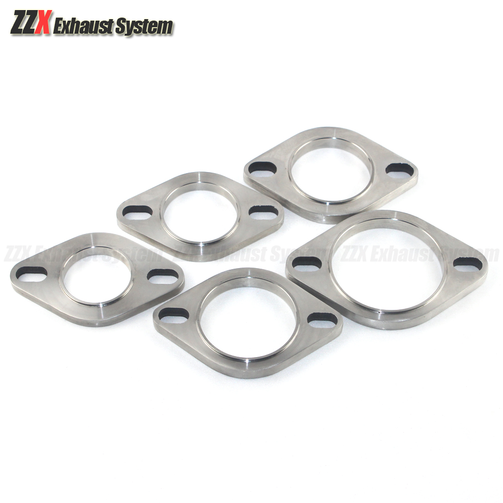 Automotive exhaust muffler 304 stainless steel welded flange two-hole sealing gasket 45/51/57/60/63/70/76mm