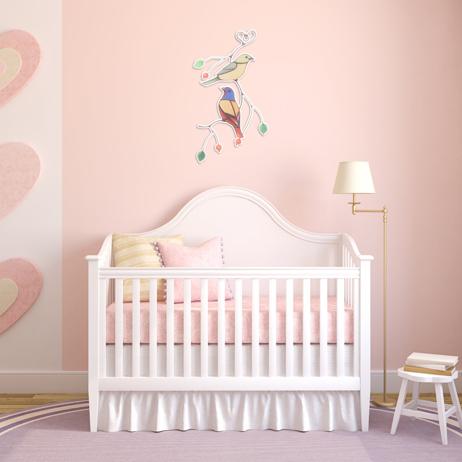 3pcs Colorful Birds On A Wire Alloy Bird Sculpture Pendant Art for Wall Window