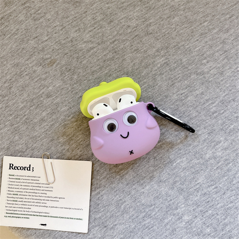 Leuke Cartoon Aubergine Pop Oortelefoon Hoesje Voor Apple Airpods Pro2 Case Voor Airpods 3 3e Generatie Airpod 2 1 Hoesje