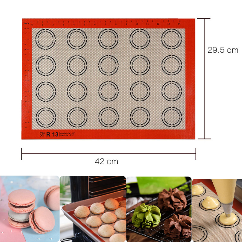 42*29.5Cm Siliconen Bakken Mat Non-stick Bakken Liner Voor Cake Cookie Bitterkoekje Gebak Oven Mat Fondant bakvormen