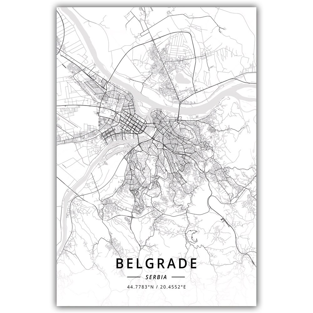 Belgrade Serbia Map Poster