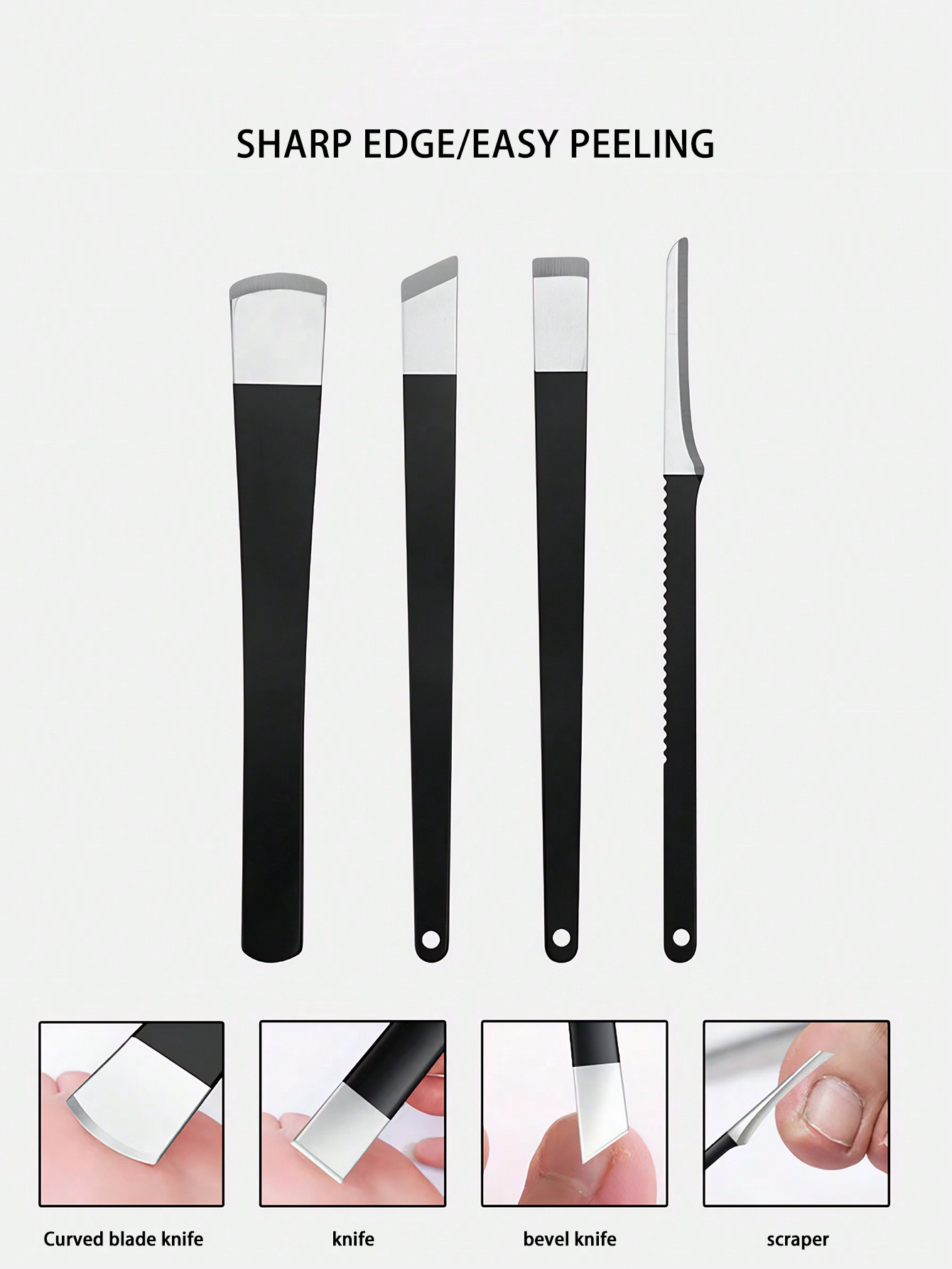 Ensemble de couteaux de pédicure, dissolvant de couteau pour ongles incarnés, rasoir pour callosités, outils professionnels pour grattoir les pieds, couteau pour l'élimination des callosités