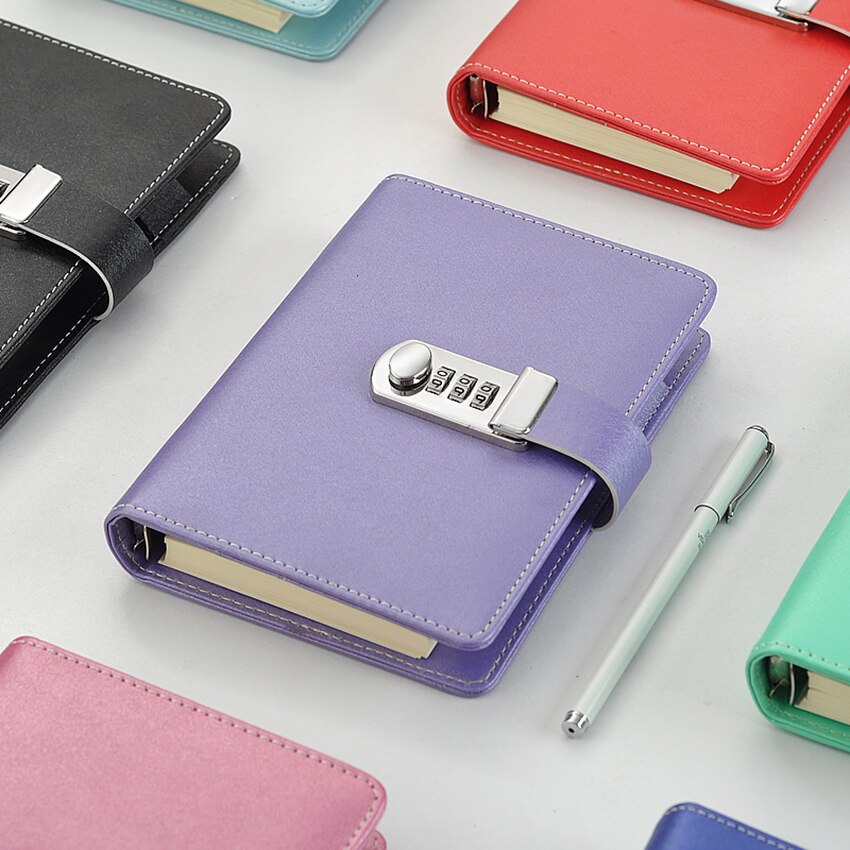 PU Password Lock Notebook Business Meeting Record ... – Vicedeal