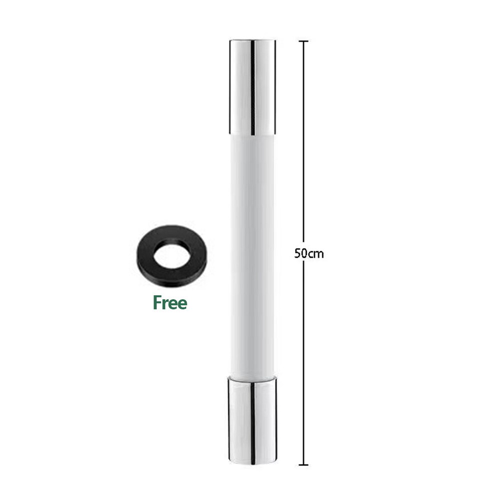 Faucet Extension Extender Flexible Hose Silicone Tube Universal Interface 360Degree Water Tap Extension Hose Kitchen Accessories: White-50cm