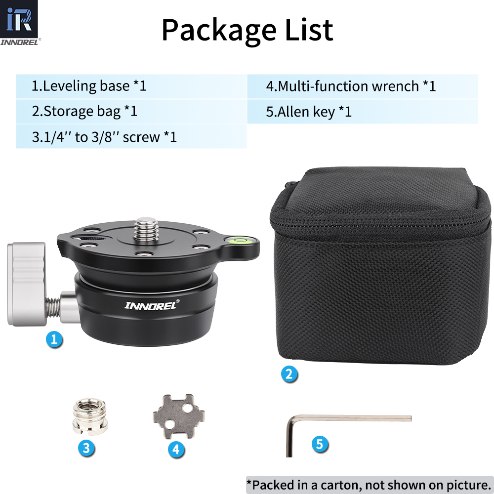 Trípode monopié de nivel Base de nivelación Horizontal INNOREL LB50 para fotografía aérea, , para cámara DSLR