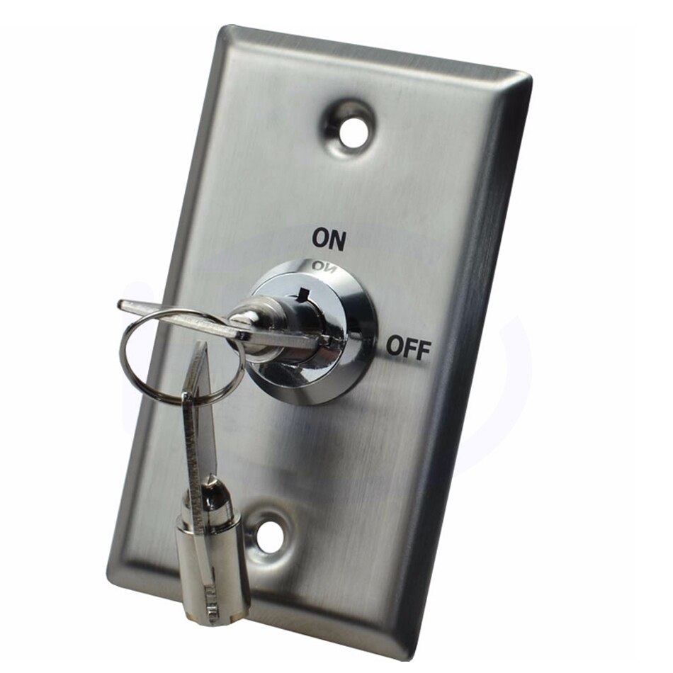 HSY Stainless Steel Key Switch Emergency Push Exit Button Door Release Access Controller Gate Open Lock: S50K
