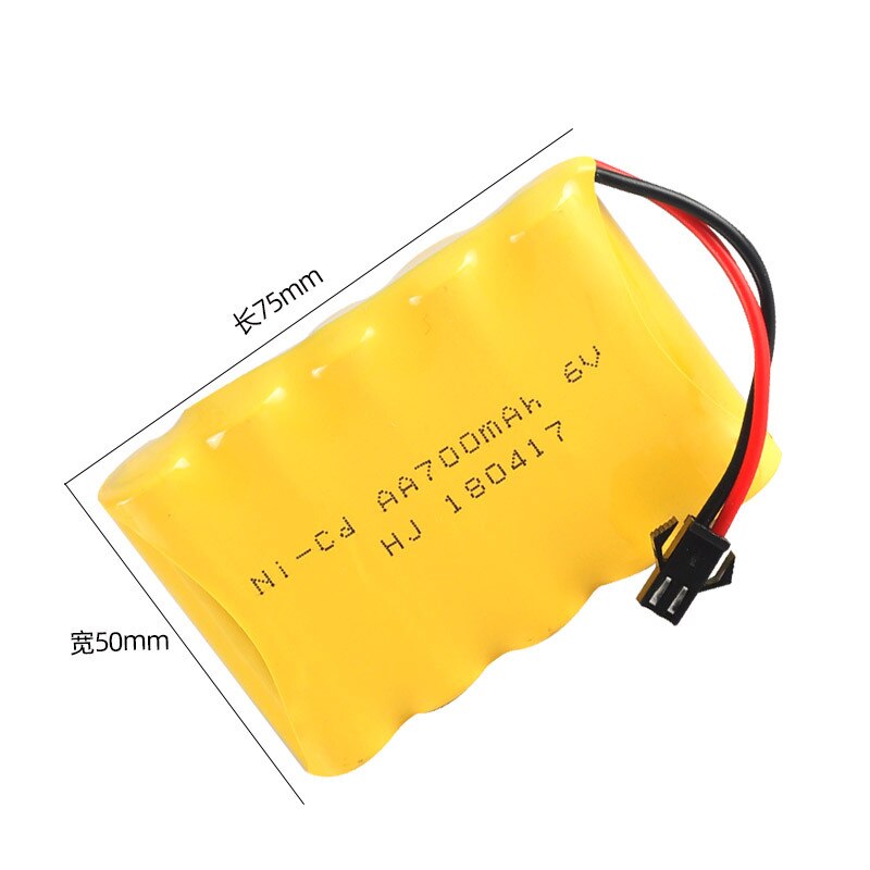 700mah 2.4V/3.6V/4.8V/6V/7.2V/8.4V Ni-CD AA700mah Rechargeable Battery Pack For Remote Control Toys Electric Car Volt SM-2P Plug: 6V 1PCS