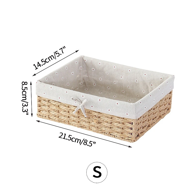 Geweven opbergmanden Rieten mand voor Keukenorganizer Badkamer Organiserende manden Desktop Organizer Container: Black