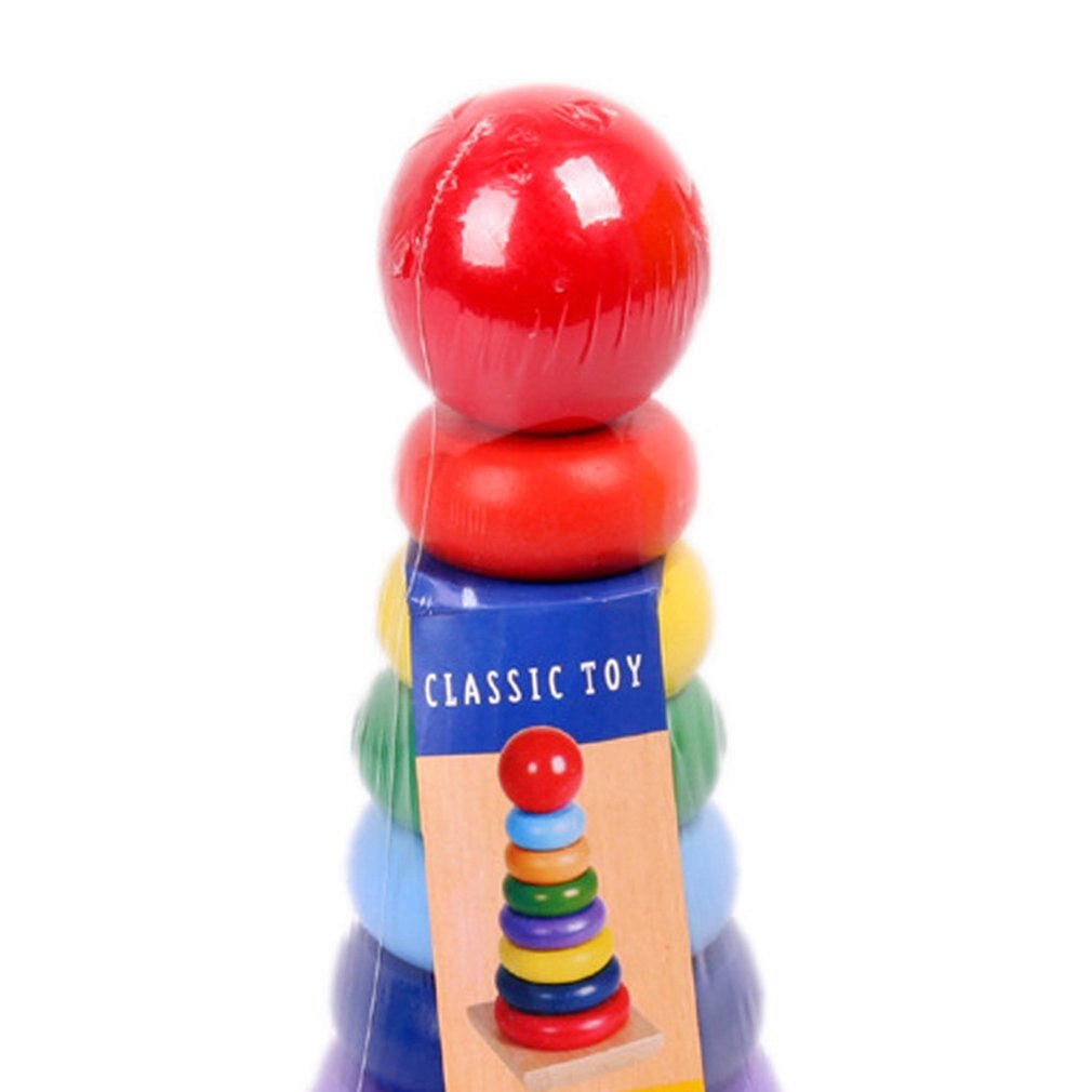 Beautifully Presented Wooden Toy With Classic Learning Activity Rainbow Stacker Superior Craftsmanship Solid Wood Base