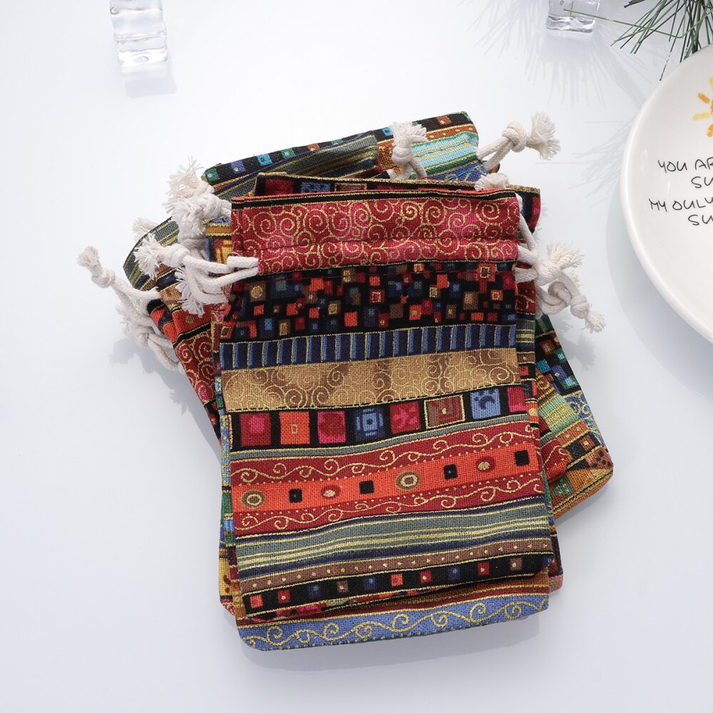 10 stuks bundelzakjes, handige draagbare stoffen zakjes, zakjes voor sieraden, verpakkingszakjes voor festivals, feesten en bruiloften