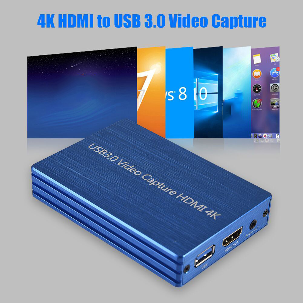 Capture Card 4K HDMI to USB 3.0 Video Capture Card Adapter Dongle 1080P 60fps HD Video Recorder Computer Components and Hardware