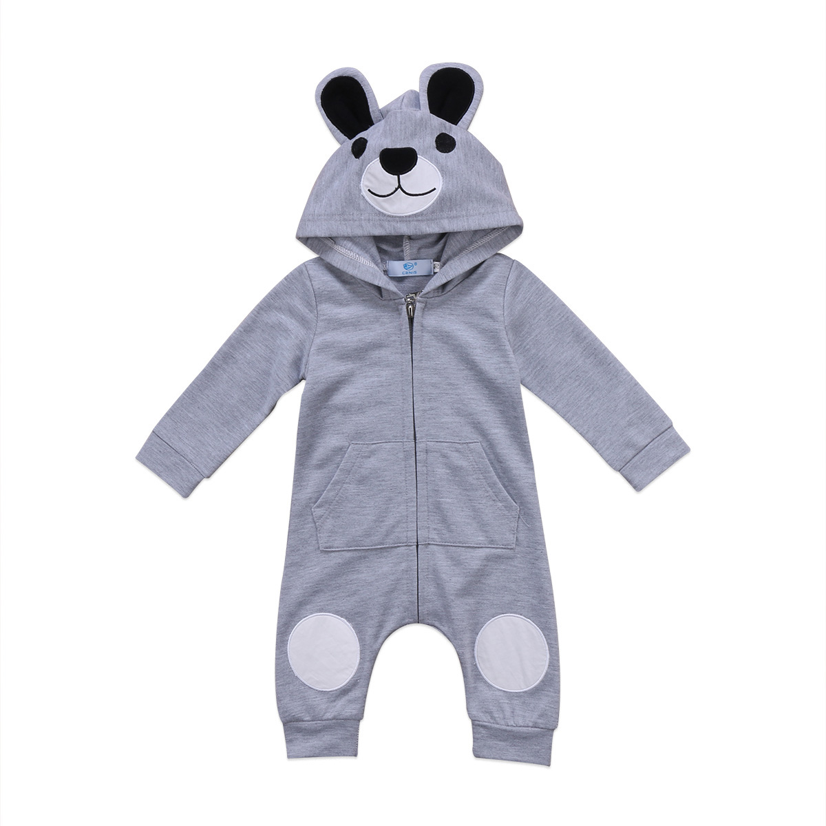 Cute Bear Baby Rompers Newborn Infants Boys Girls Clothes Kids Hooded Jumpsuit Outfit Pullover
