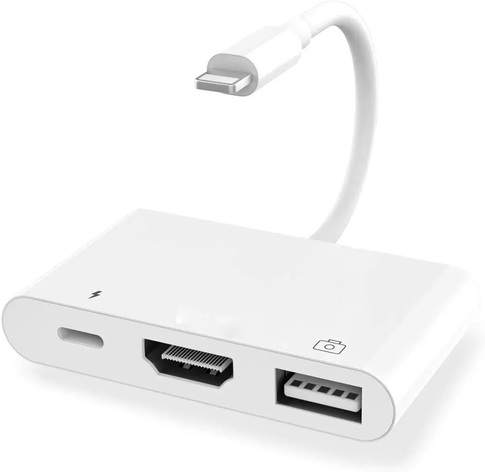 Bliksem Naar 1080P Hdmi-Compatibel Adapter Usb Sd Tf Kaartlezer Digitale Av Tv Otg Adapter Voor Iphone X Xr Xs 11Pro Max Se Ipa: 3in1