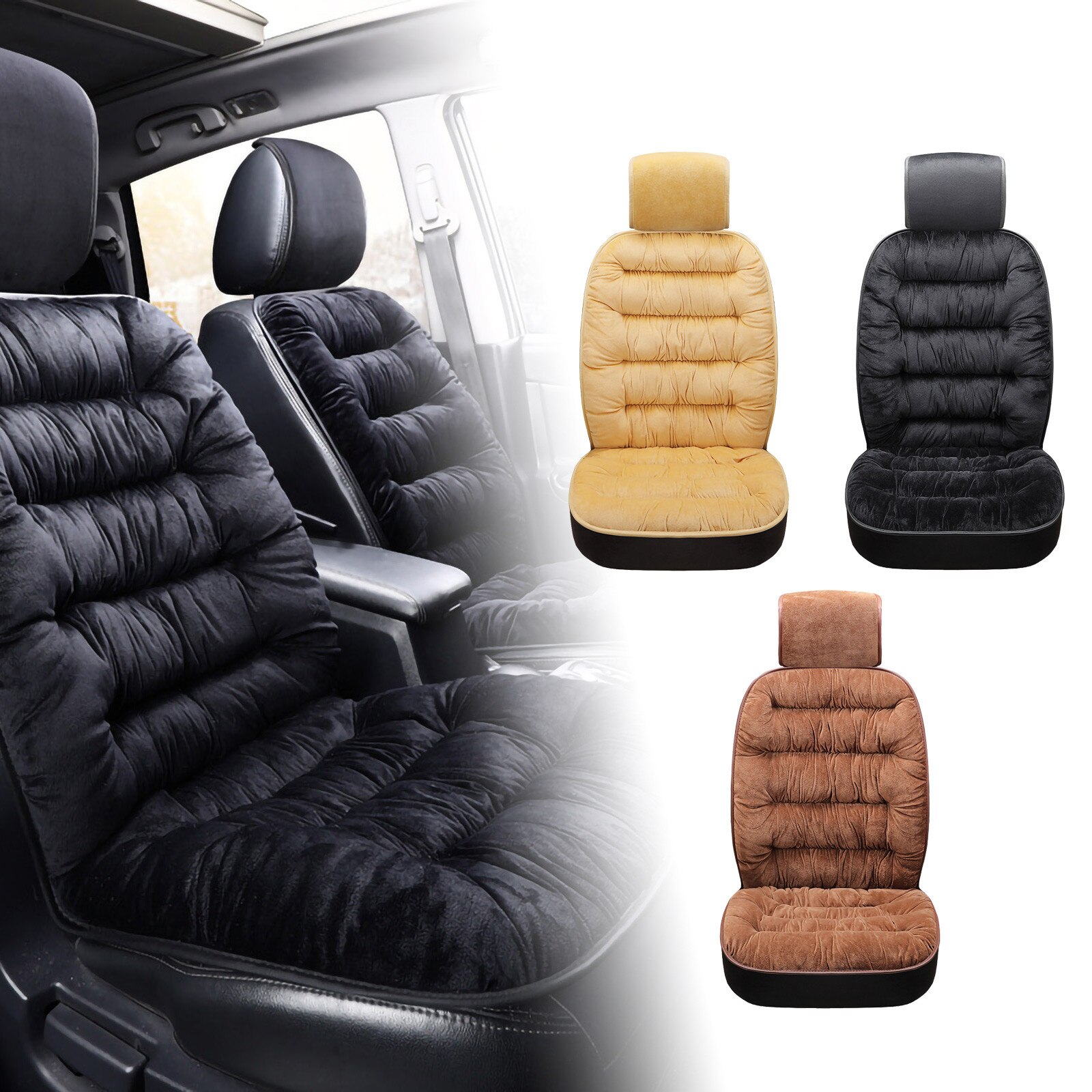 Warme Auto Bekleding Universele Winter Pluche Kussen Faux Fur Materiaal Voor Car Seat Protector Mat Auto Interieur Accessoires