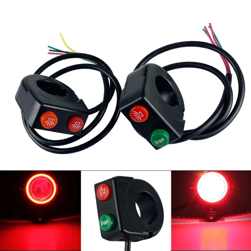 Motorcykel 22mm- handtag tuta blinkers kontrollbrytare tvåfunktionskombinationsbrytare motorcykeltrimning delar