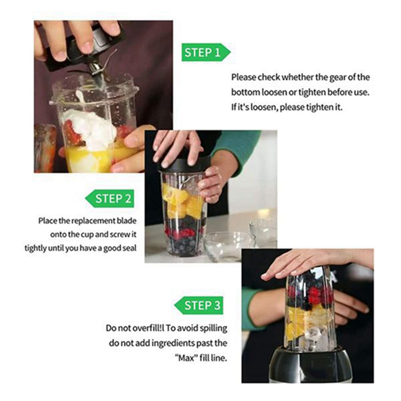 Piezas de repuesto para Ninja, cuchillas extractoras de 7 aletas y taza de licuadora Ninja de 24OZ con tapa de sellado, para Nutri Ninja Auto IQ