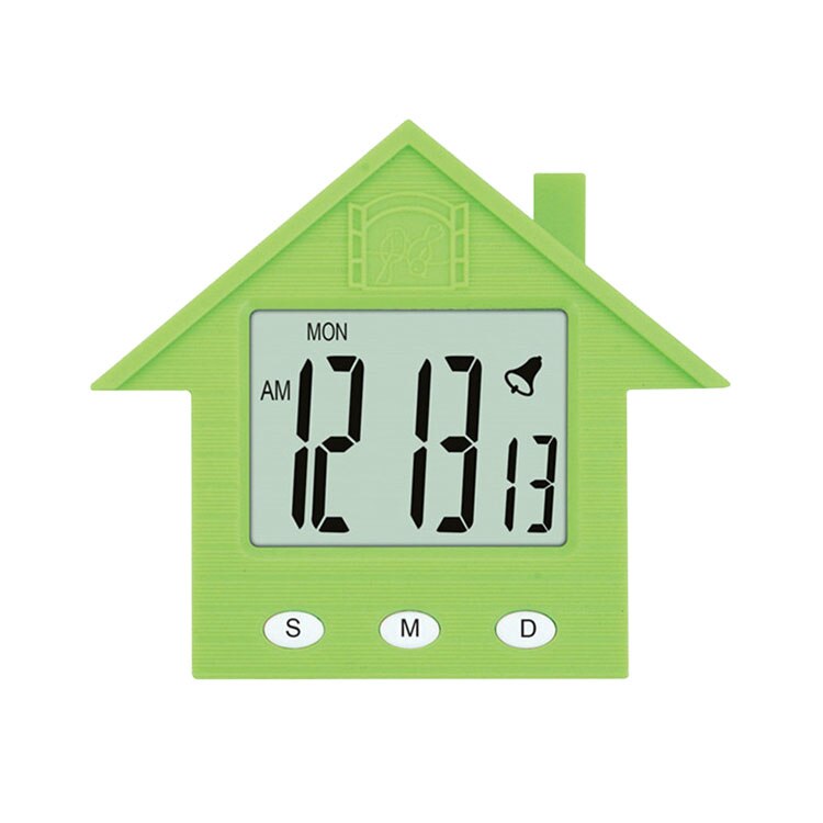 Mini reloj despertador digital led horloge casa estilo de dibujos animados sistema electrónico 24 horas magnet soporte gadgets dormitorio Escritorio: Verde claro