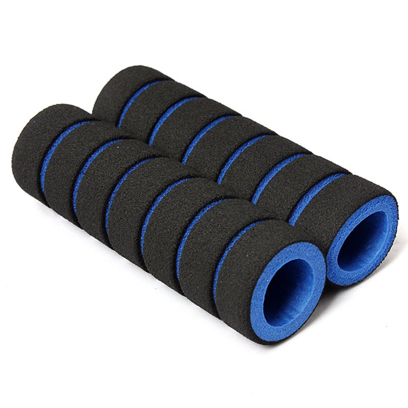 1 paar mountainbike stuurhoezen spons fietsen schokbestendig antislip mtb stuurgrepen fietsaccessoires edf 88: Blauw