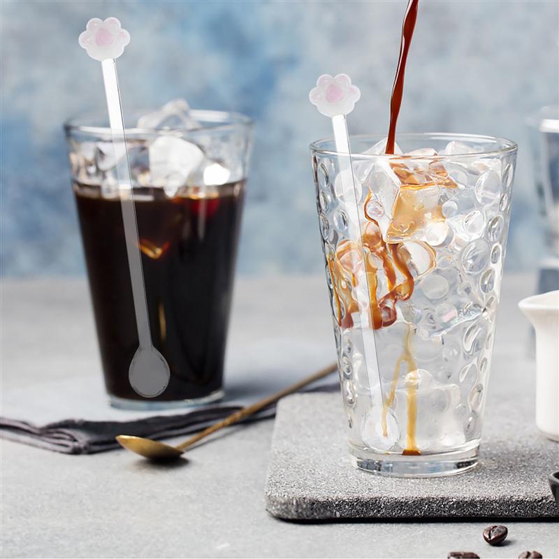 1 Set Glazen Roerstokje En Lepel Kat Poot Cocktail Stok Cocktail Bar Wijn Roeren Stick Mix Lepel Bar Swizzle stok