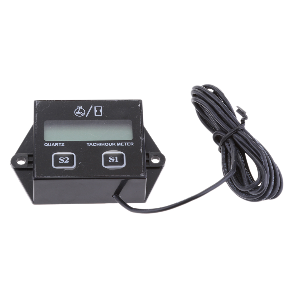 Digital Engine Tach Hour Meter Inductive for Motorcycle Gasoline Motor