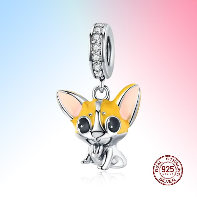 muszla delfin flaming karp placki krab jednorożec urok bijoux emaliowane koraliki 925 srebro oryginalny patelnia bransoletka dama DIY biżuteria: WT0756
