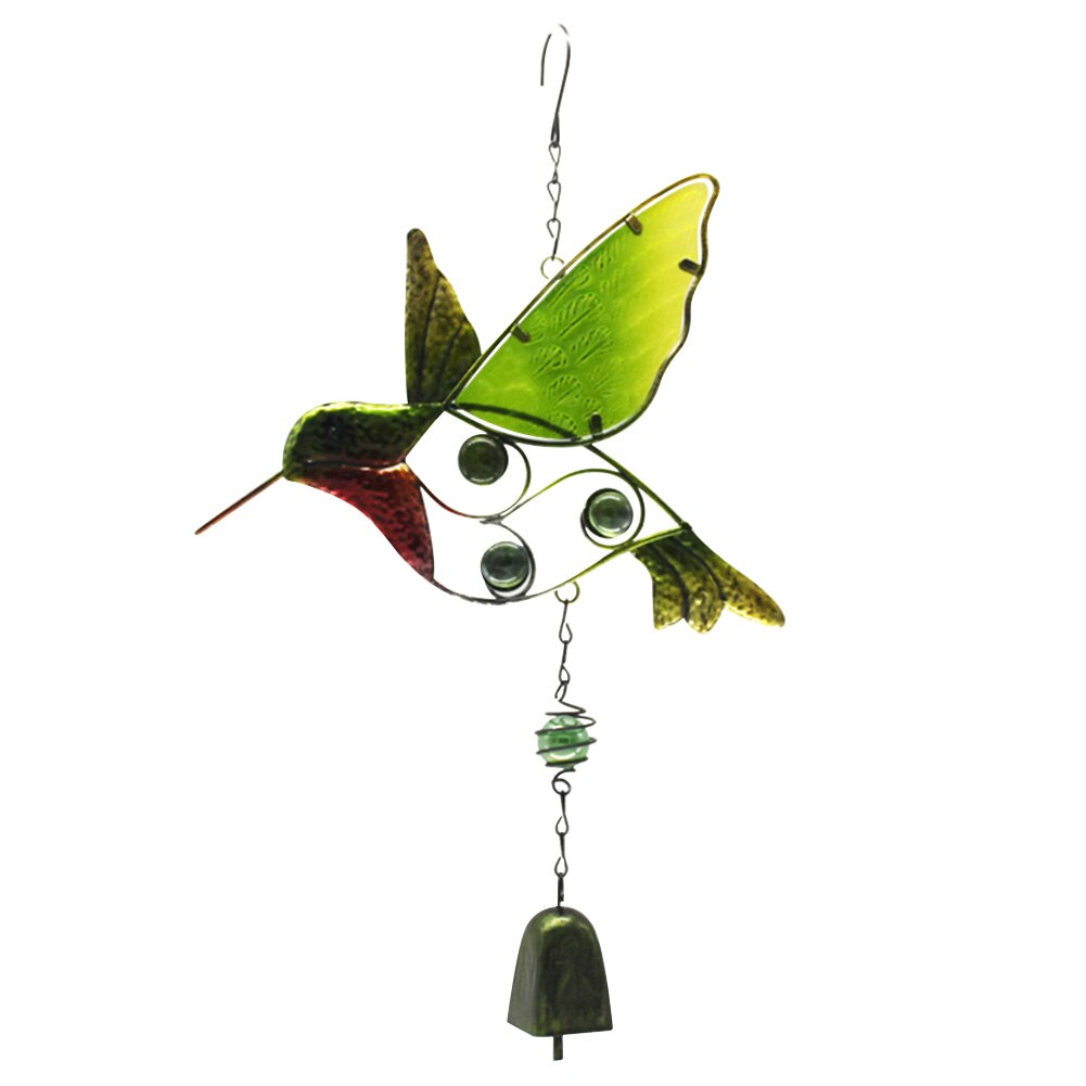 Hage gårdsplass dør hengende ornament klokke anheng glass kolibri innendørs stue håndverk vegg utendørs hage vindklokkeslett