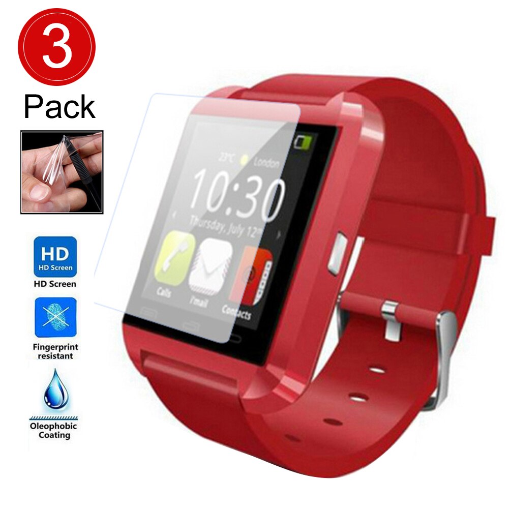 3Pcs Anti-Explosie Hd Beschermende Film Screen Protector Voor GT08/G60 Smart Horloge