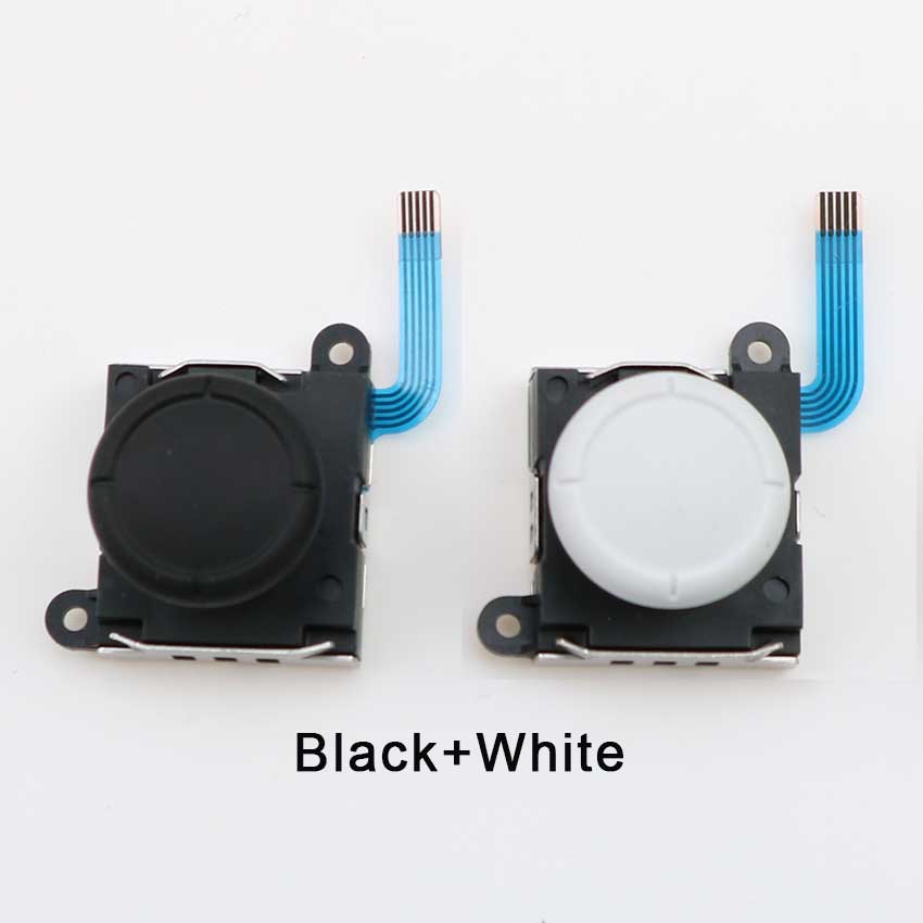 ChengHaoRan 1Pair 3D Analog Joystick Thumb Sticks Sensor Replacements For Nintendo Switch NS NX Joy Con/Switch Lite Controller: AD--Black White
