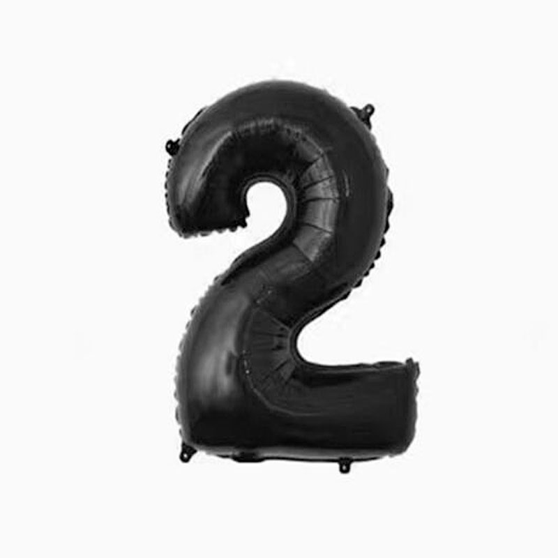1Pc 40inch Black Number Balloon Digit Aluminum Foil Balloons Birthday Party Decorations Wedding Celebration Supplies: 2
