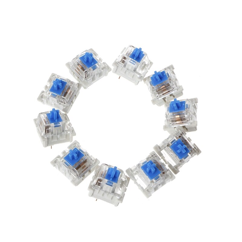 10Pcs 3 Pin Mechanical Keyboard Switch Blue Red Brown Black Replacement For Gateron Cherry MX: Light blue