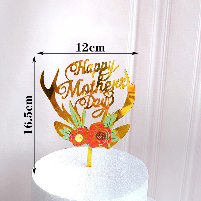Akryl farve blomsterpige tillykke med fødselsdagen kage topper bryllupsdag glad mor & #39 ;s dag kage toppers dekoration forsyninger: Hmd