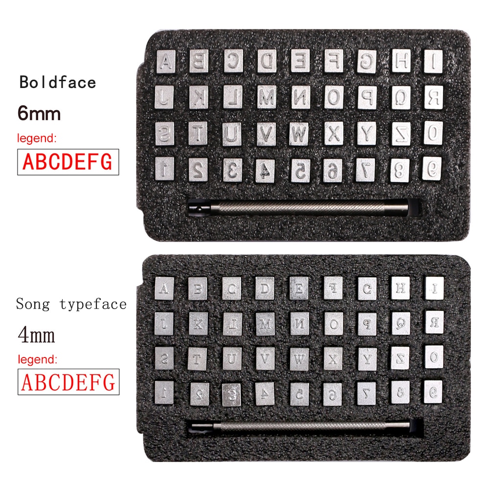 36 Pcs Alphabet Leather Stamping Printing Punch Tool English Letters Metal Stamp Set Leather Tools Leather Craft Alphabet Stamps