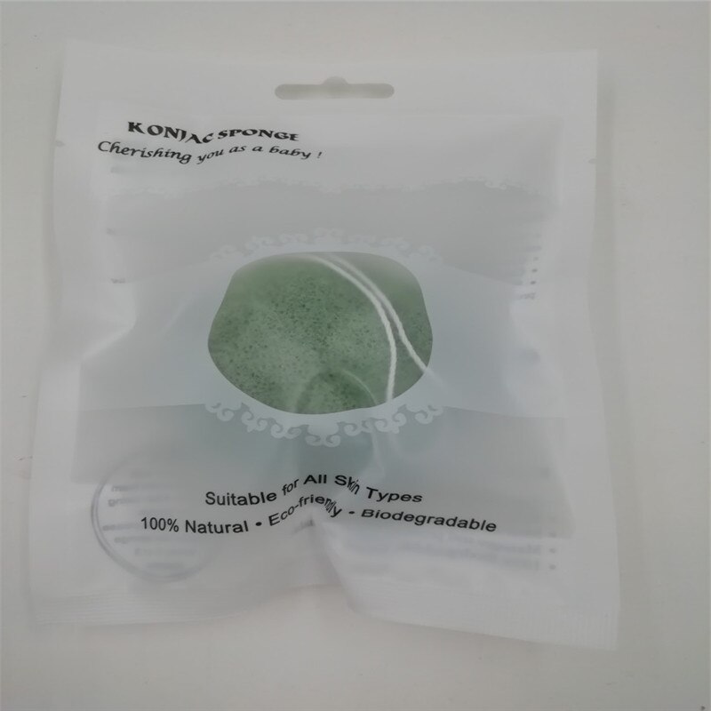 1Pcs Natuurlijke Konjac Cosmetische Puff Bamboe Houtskool Cleanser Spons Make Facial Cleaning Tool Smooth Beauty Essentiële Konnyaku: green