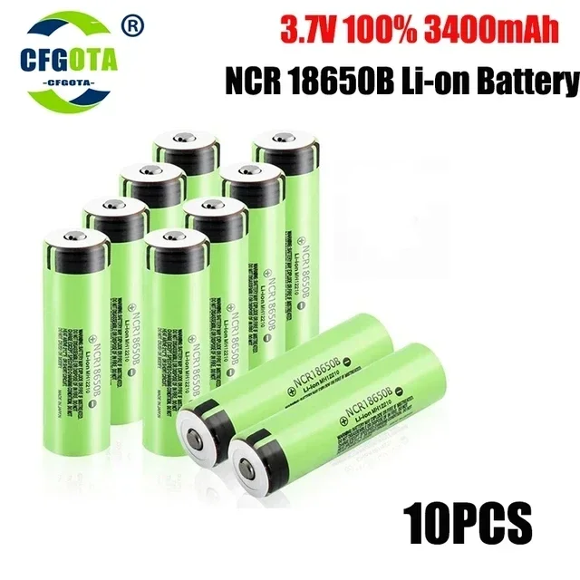 NCR18650 3400mAh Battery Ncr18650b 34B 3.7V 18650 3400mah Toy batteries Rechargeable Lithium Battery Flashlight 18650 Battery: Pink