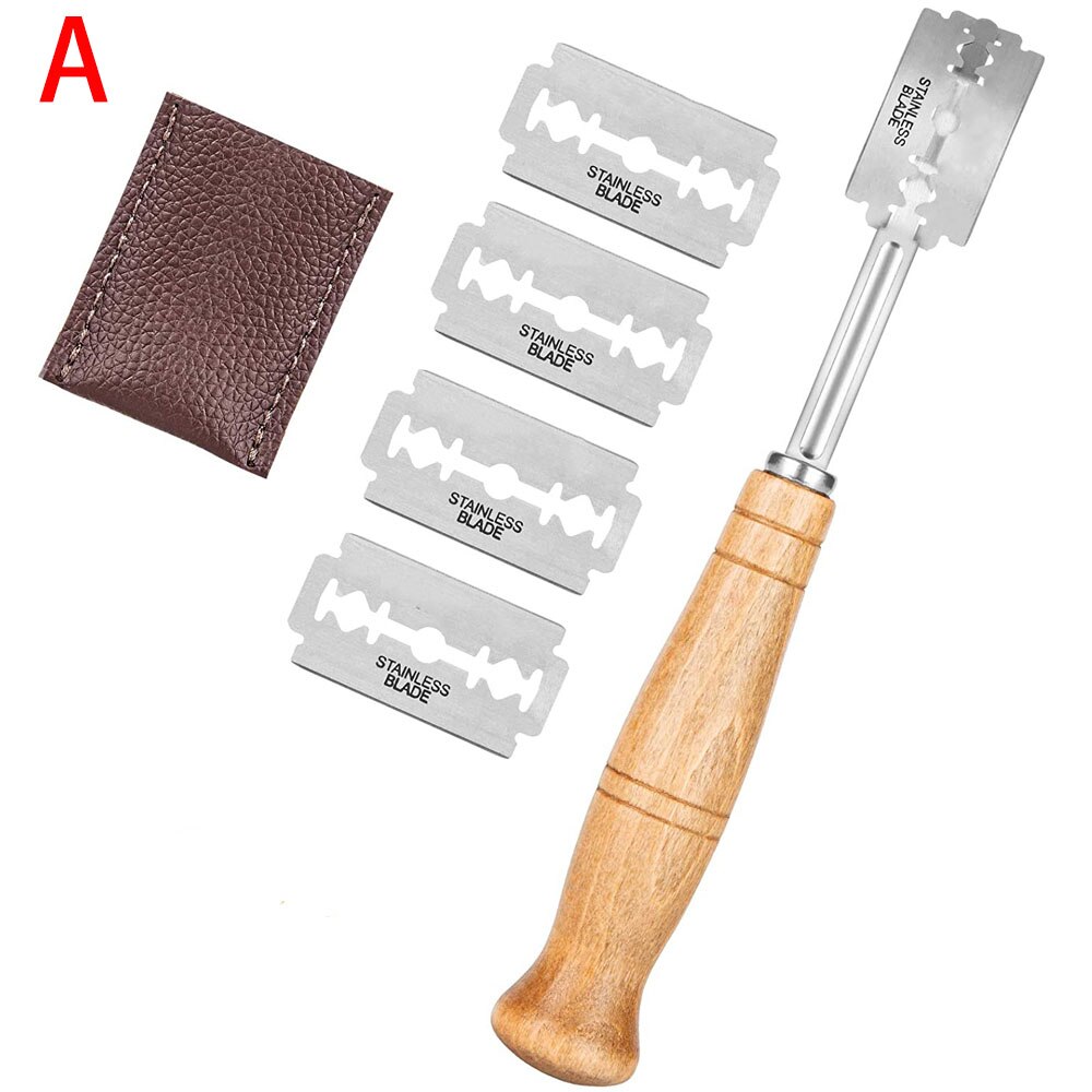 Bread Lame Dough Scoring Knife Dough Making Slasher Tool Breads Cutting Scraper Baking Knife Cutter with Blades Arc Curved Knife: A