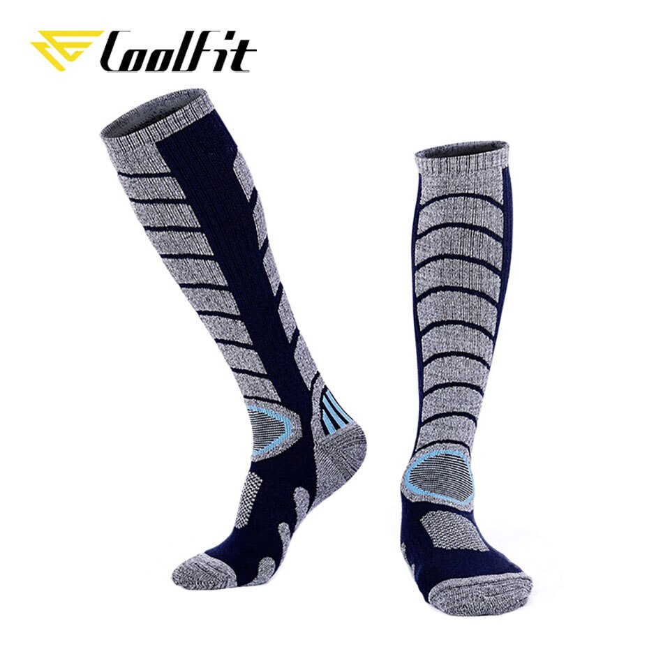 CoolFit 1 Paar Lange Ski Socken Dicker Baumwolle draussen Sport Camping Wandern Schnee Weiche Socke Snowboard Klettern Winter Warme Thermal-