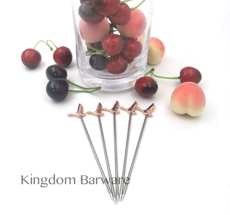 6 stks Cocktail Pick Rvs Fruit Sticks Bar Gereedschap Drink Roeren Sticks Martini Picks Party Wedding Bar Accessoire