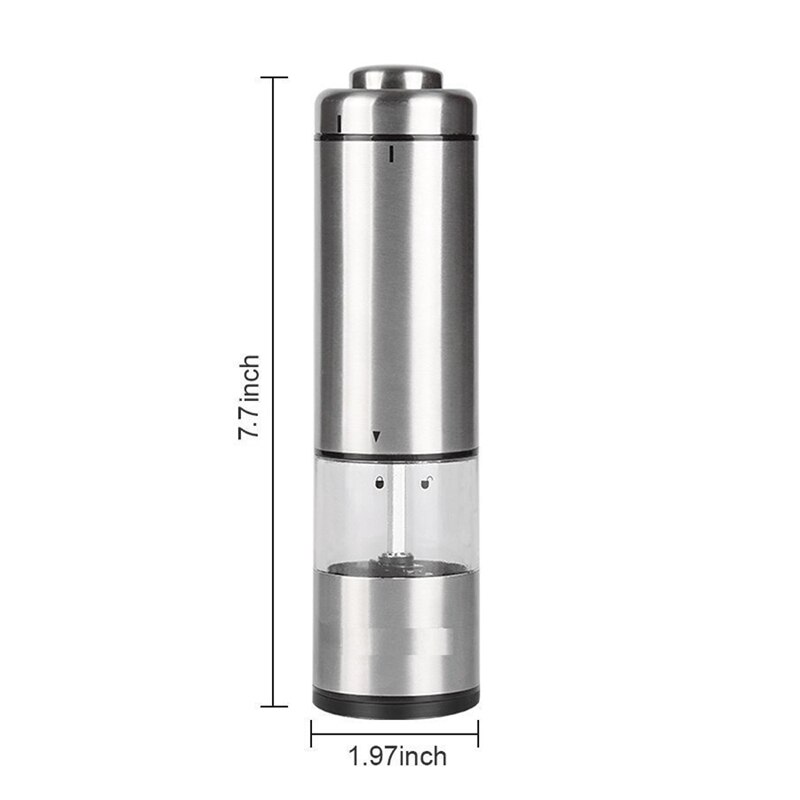Elektrisk salt- och pepparkvarn, automatisk drift peppar- och saltkvarn med justerbar keramisk rotor batteridriven
