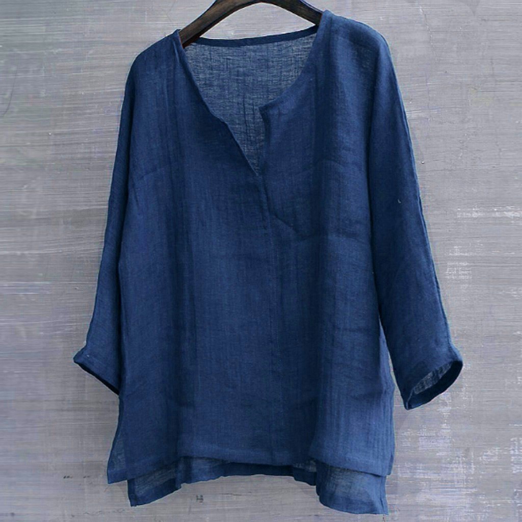 Linnen Mannen Grote Maten Heren Korte Ademend Comfy Effen Kleur Lange Mouwen Losse Casual Blouse Wit Overhemd Mannen