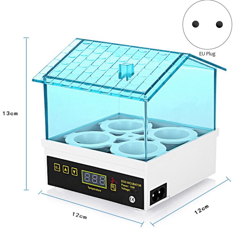 Digital temperatur lille brooder 4 mini klækæg æg inkubator klækker til kylling and fugl due vagtler (eu plug)