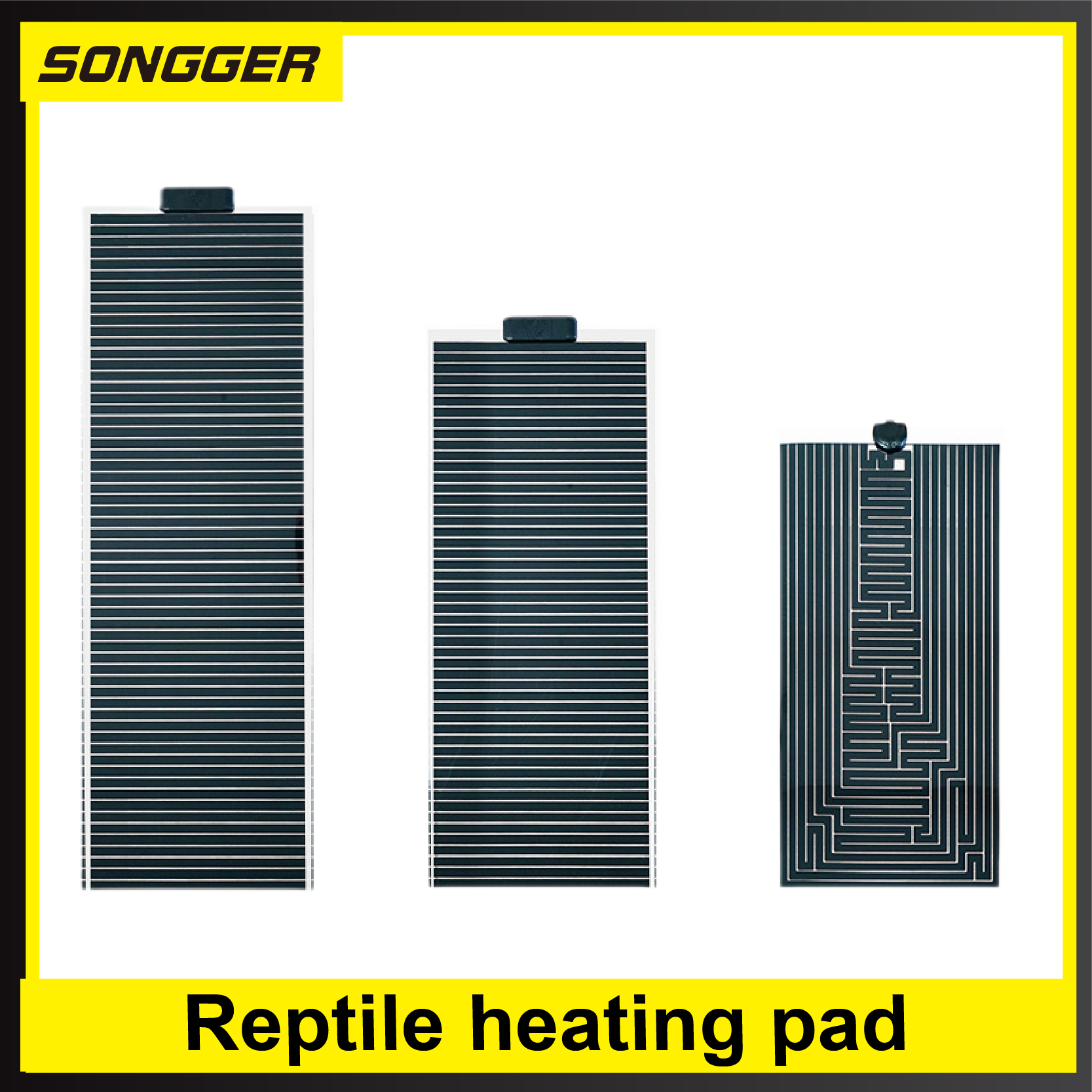 Reptile Heating Pad 5-78W 3-Level Adjustable Heat Mat for Gecko Turtle Frog Spider Terrarium Waterproof Under Tank Heater