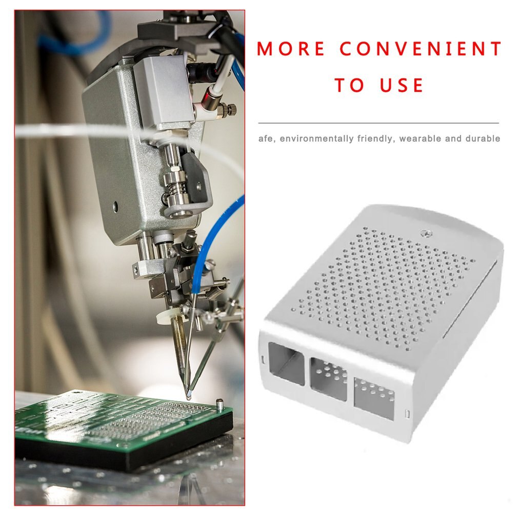 Housing Aluminum Alloy Case Dual Mounting Plate Protective Shell Metal Enclosure fit for Raspberry Pi 4 Model B