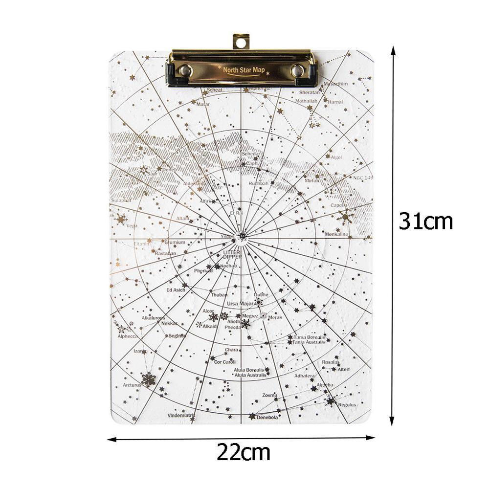 1 pc clips sterrenhemel  a4 klembord acryl map voorraadbestand kantoorbenodigdheden notitieblokken schoolschrift