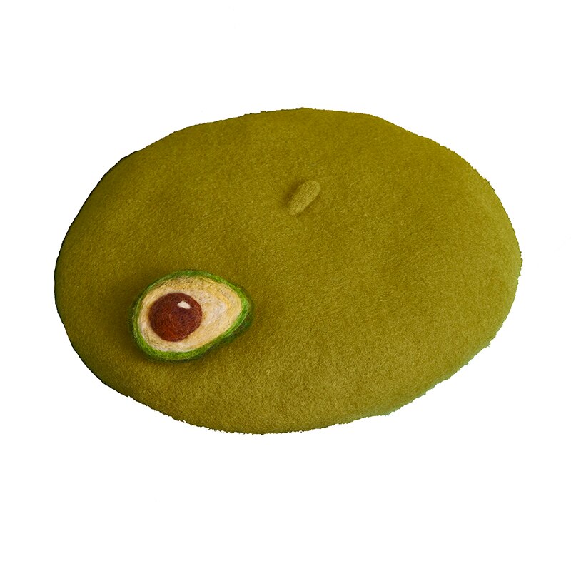 Qiu dong baize baret kiwi frugt men avocado grøn maleren cap cap hånd