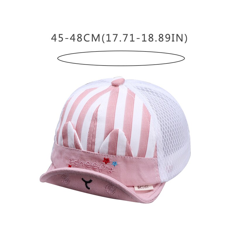 Leuke Baby Baseball Cap Cartoon Dier Gestreepte Zachte Katoen Ademend Mesh Baby Zonnehoed Outdoor Kids Hoeden Caps