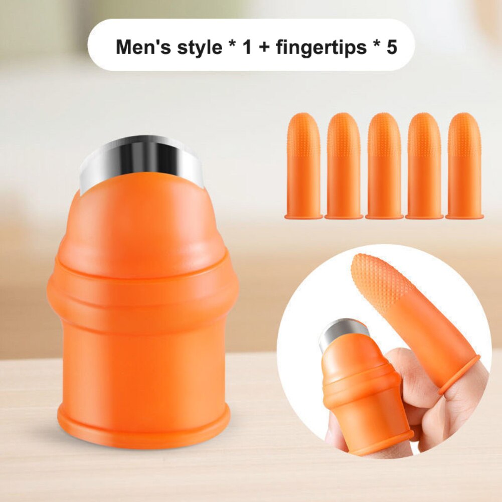 1 Set Silicone Finger Protector With Blade For Fruits Vegetable Thumb Knife Finger Guard Kitchen Gadgets Kitchen Accessories: 05 Men B